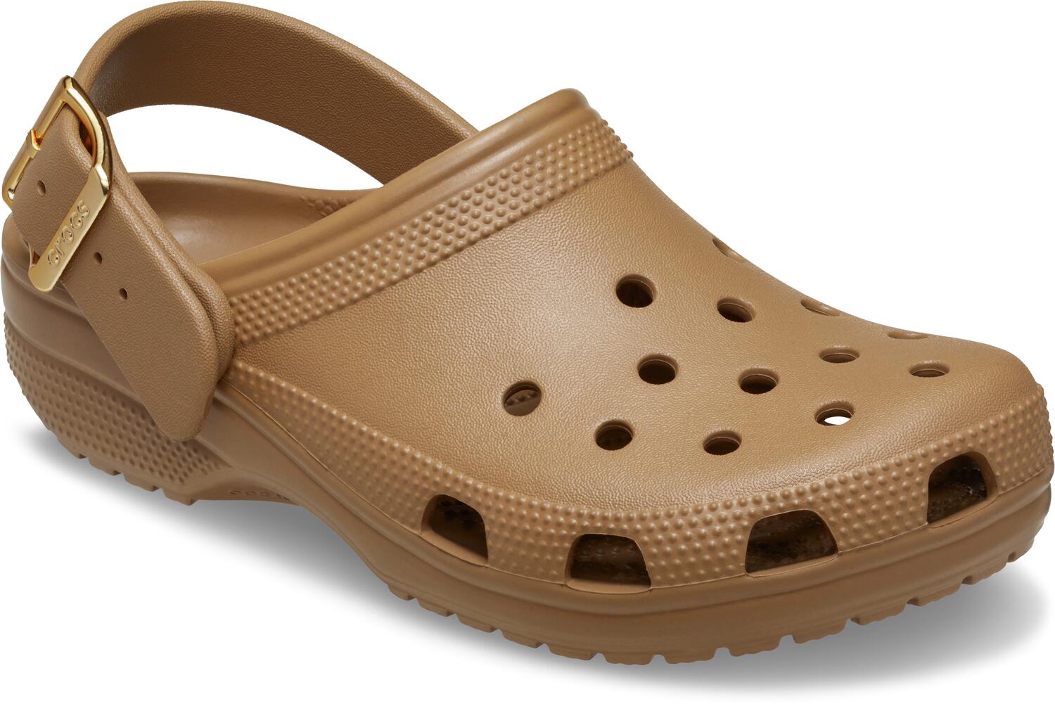 Classic Metallic Buckle clog - Sepia